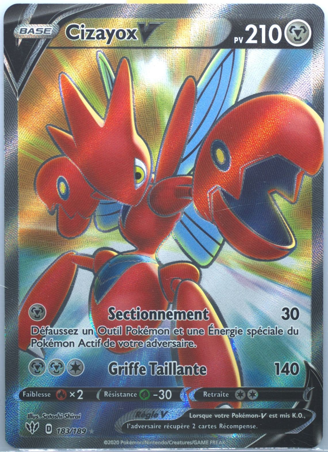 Full Art/Cizayox V French (183) 2020 Pokemon Sword & Shield Darkness Ablaze