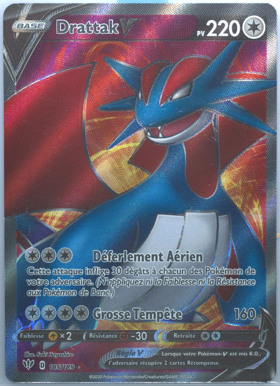 Full Art/Drattak V French (185) 2020 Pokemon Sword & Shield Darkness Ablaze