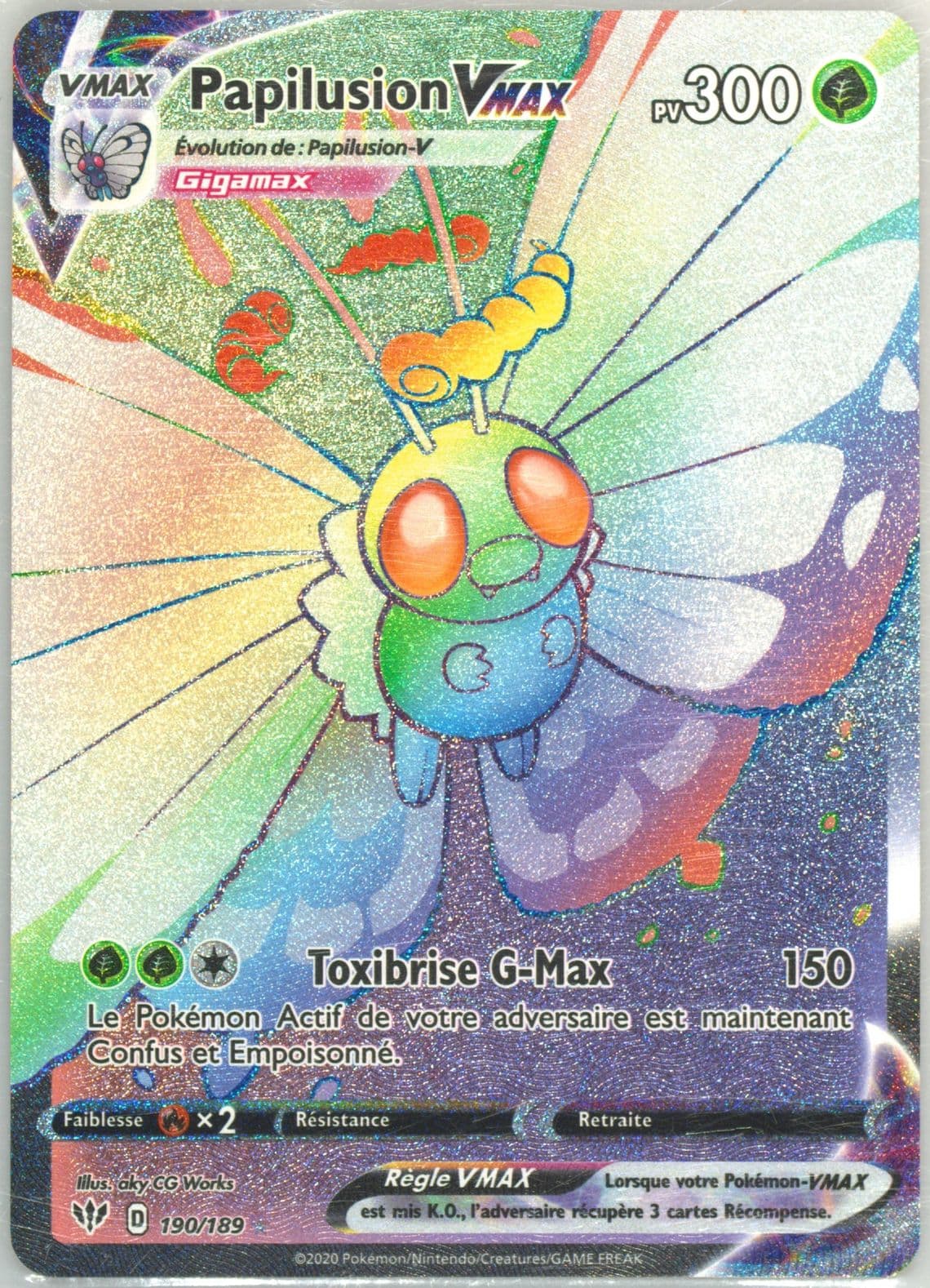 Full Art/Papilusion Vmax French-Secret (190) 2020 Pokemon Sword & Shield Darkness Ablaze