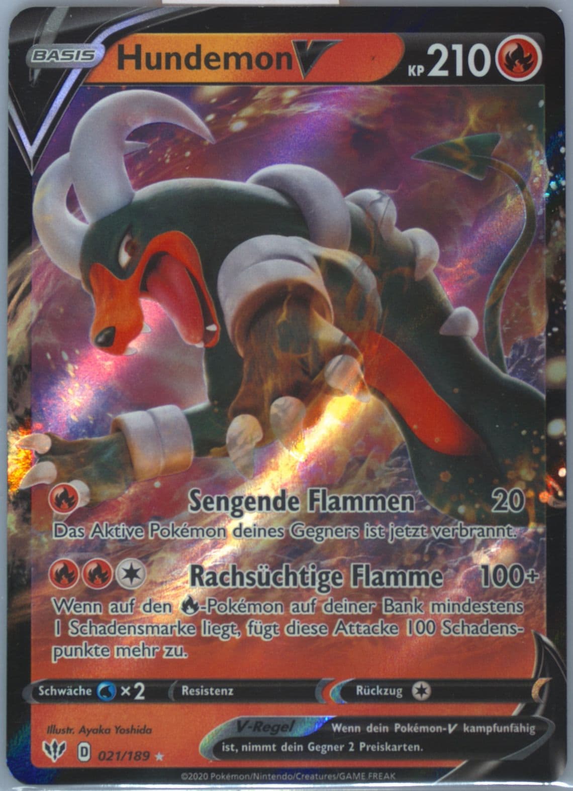 Hundemon V German (021) 2020 Pokemon Sword & Shield Darkness Ablaze