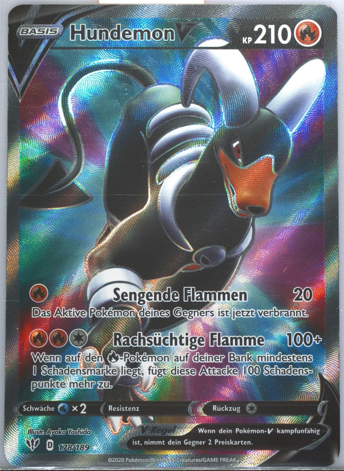 Full Art/Hundemon V German (178) 2020 Pokemon Sword & Shield Darkness Ablaze