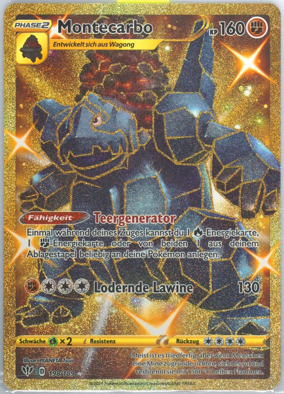 Full Art/Montecarbo German-Secret (198) 2020 Pokemon Sword & Shield Darkness Ablaze