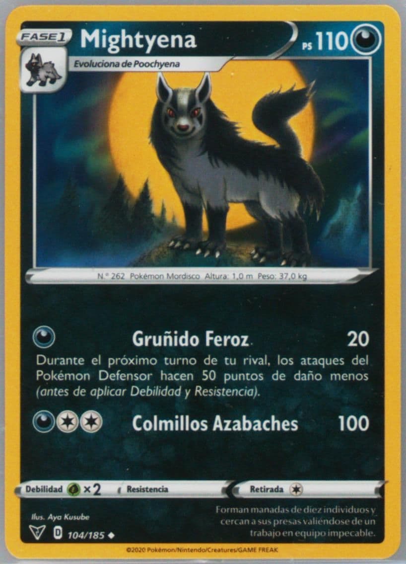 Mightyena Spanish (104) 2020 Pokemon Sword & Shield Vivid Voltage