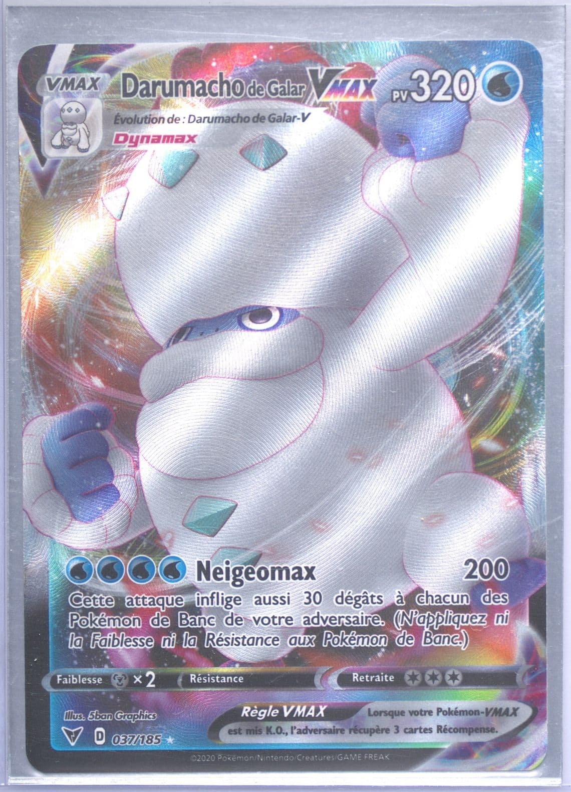 Full Art/Darumacho de Galar Vmax French (037) 2020 Pokemon Sword & Shield Vivid Voltage