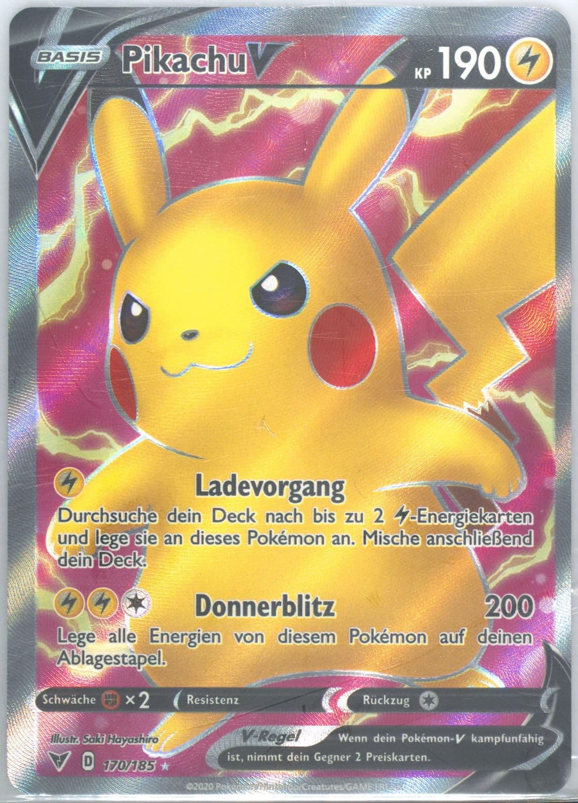 Full Art/Pikachu V German (170) 2020 Pokemon Sword & Shield Vivid Voltage