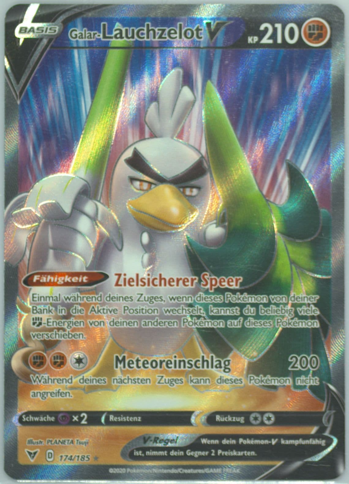 Full Art/Galar-Lauchzelot V German (174) 2020 Pokemon Sword & Shield Vivid Voltage