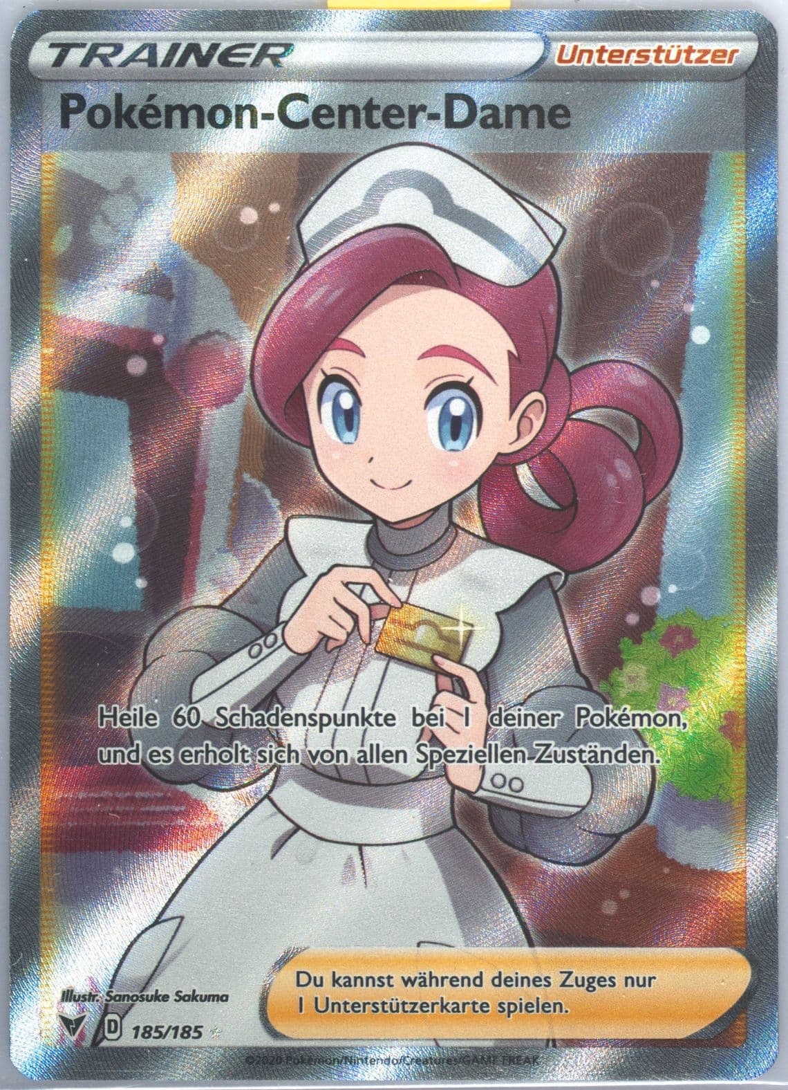 Full Art/Pokemon-Center-Dame German (185) 2020 Pokemon Sword & Shield Vivid Voltage