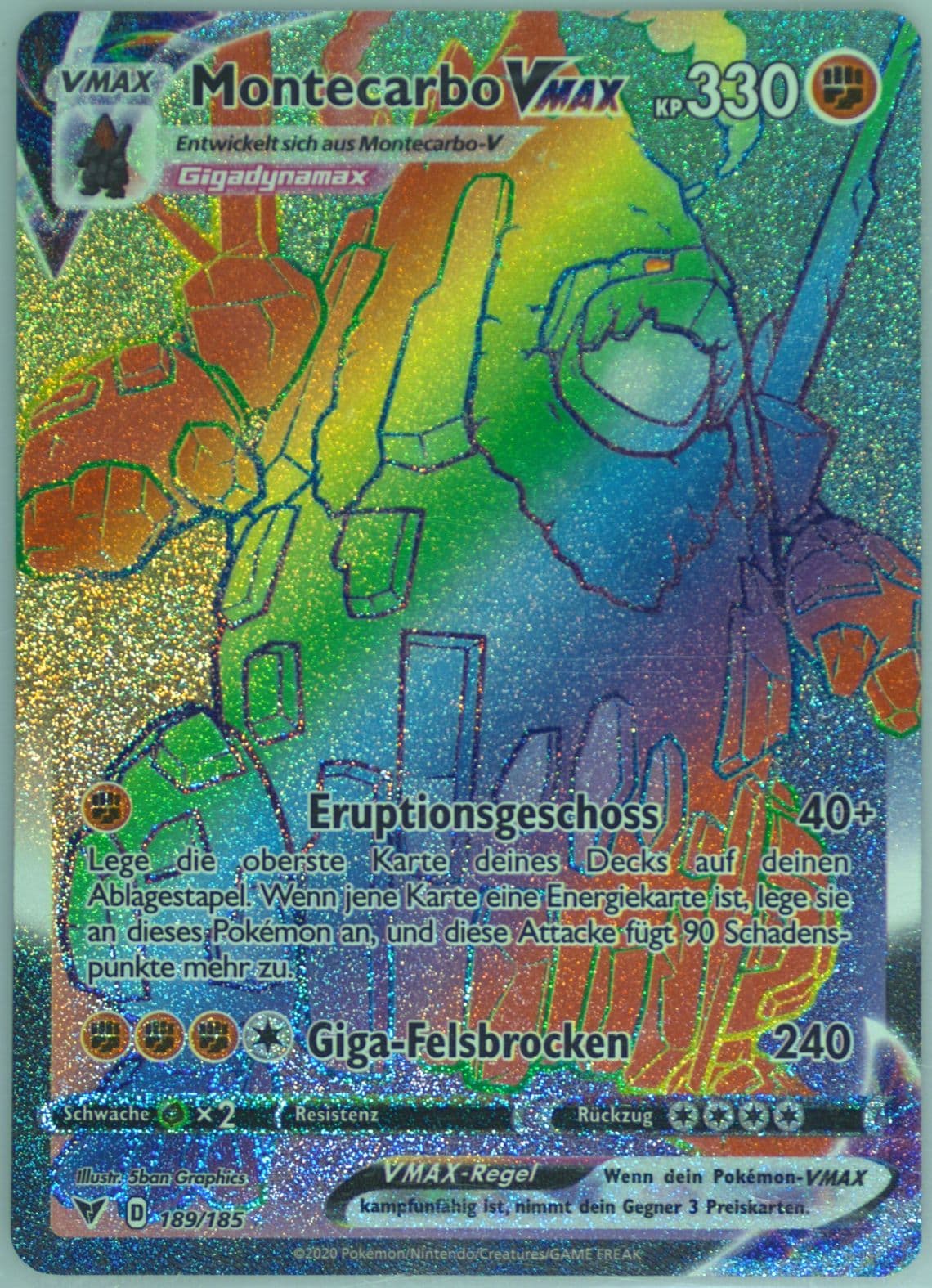 Full Art/Montecarbo Vmax German-Secret (189) 2020 Pokemon Sword & Shield Vivid Voltage