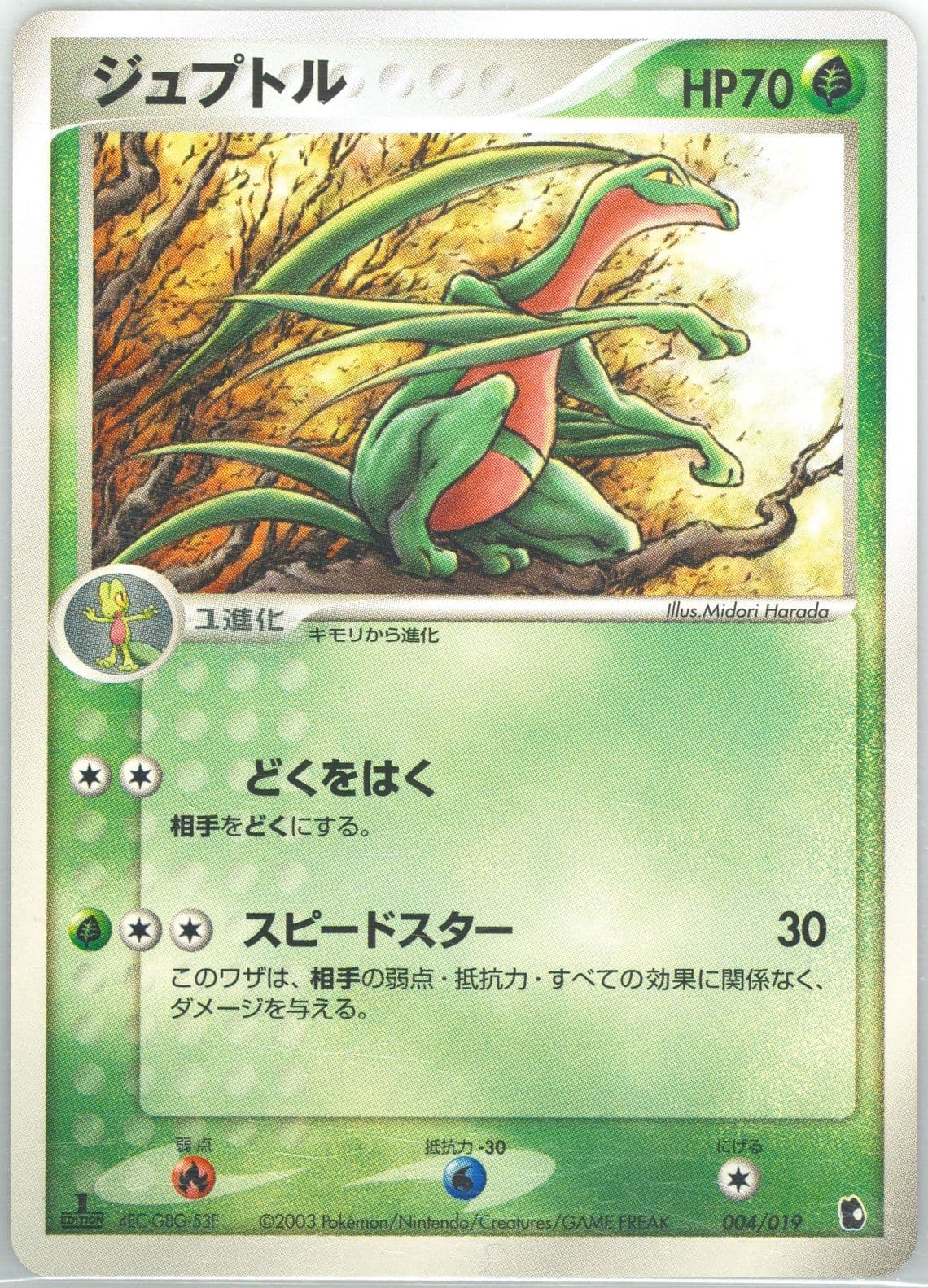 Grovyle 1st Edition (004) 2003 Pokemon Japanese Treecko Constructed Starter Deck