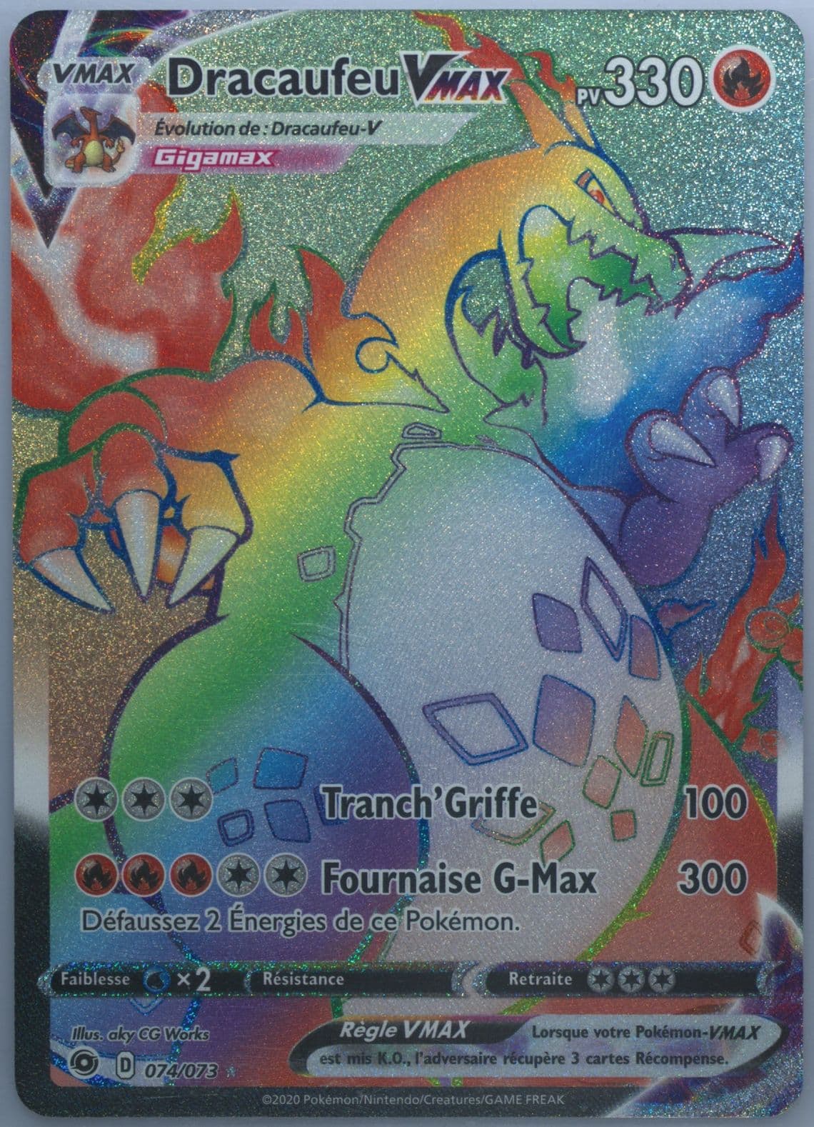 Full Art/Dracaufeu Vmax French-Secret (074) 2020 Pokemon Sword & Shield Champion's Path