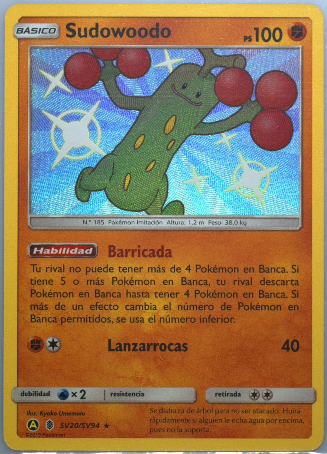 Sudowoodo-Holo Spanish (SV20) 2019 Pokemon Sun & Moon Hidden Fates