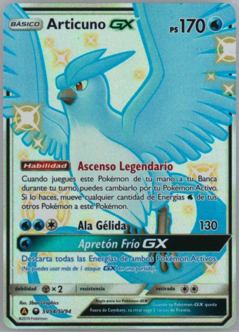 Full Art/Articuno GX Spanish (SV54) 2019 Pokemon Sun & Moon Hidden Fates