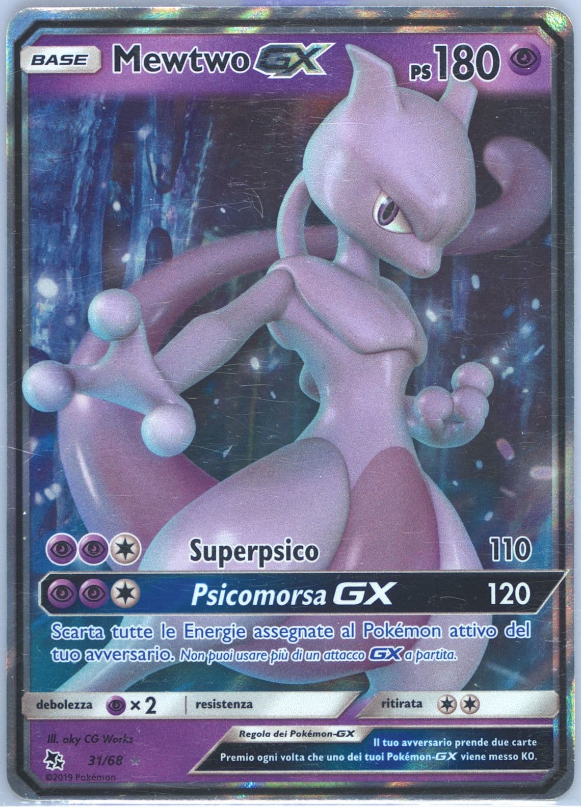 Mewtwo GX Italian (31) 2019 Pokemon Sun & Moon Hidden Fates