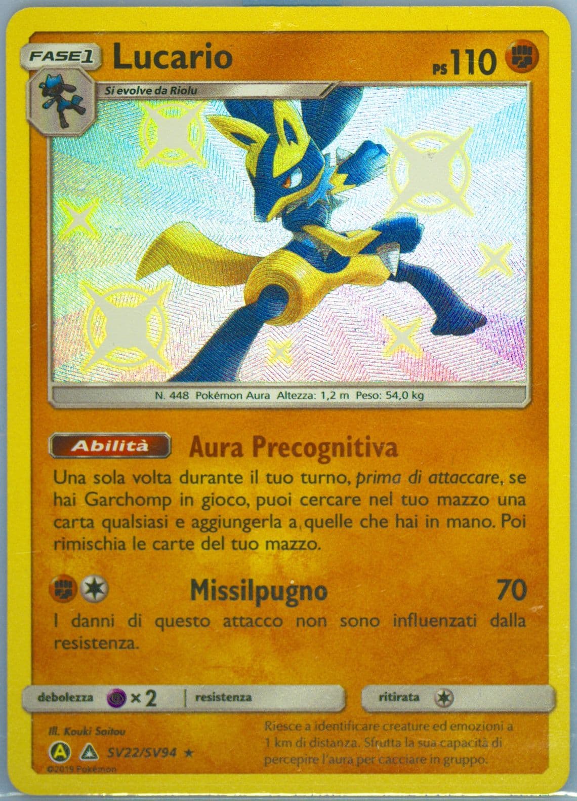 Lucario-Holo Italian (SV22) 2019 Pokemon Sun & Moon Hidden Fates