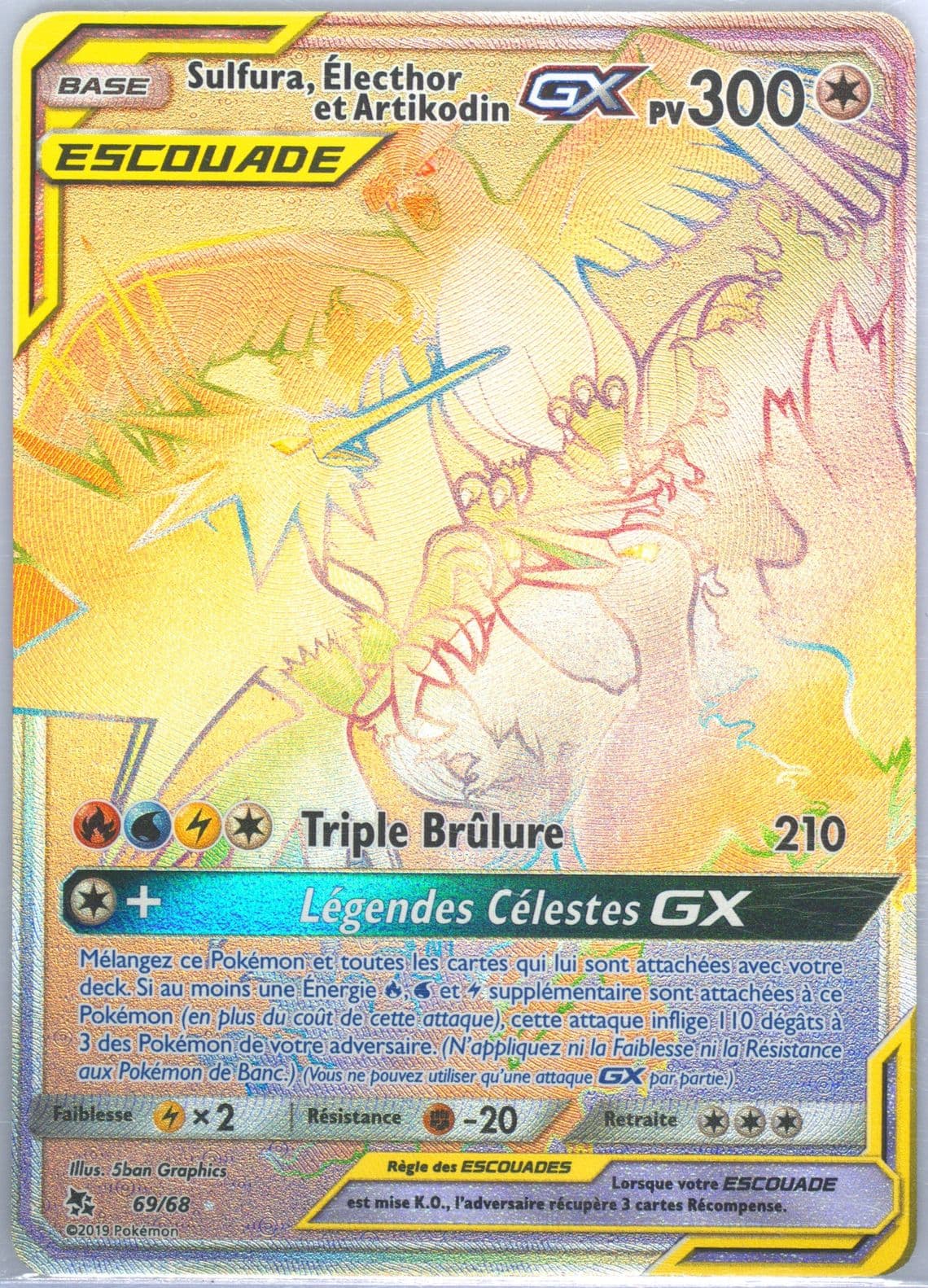 Full Art/Sulfura, Electhor ET Artikodin GX French-Secret (69) 2019 Pokemon Sun & Moon Hidden Fates