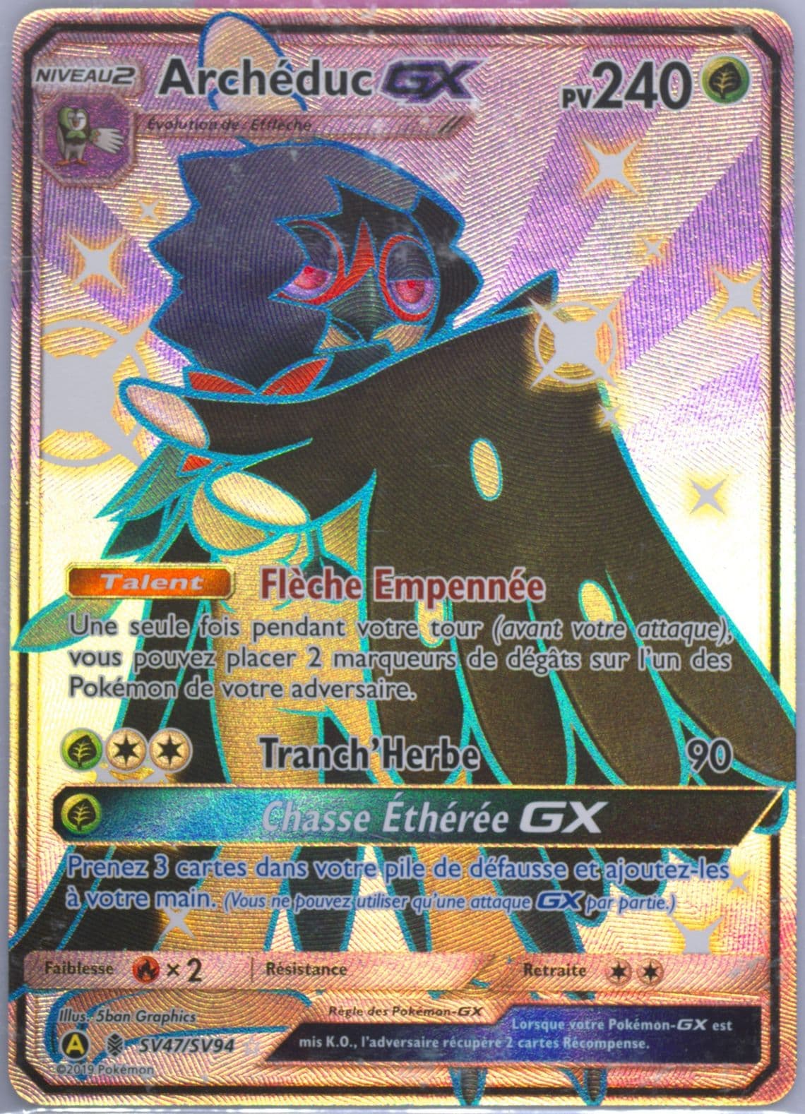 Full Art/Archeduc GX French (SV47) 2019 Pokemon Sun & Moon Hidden Fates