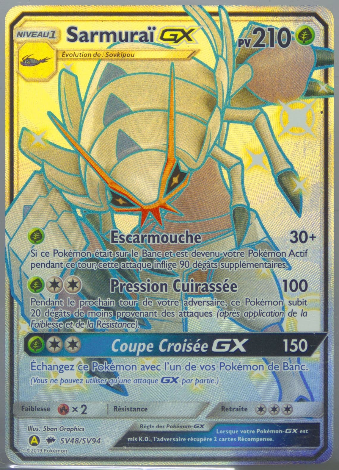 Full Art/Sarmurai GX French (SV48) 2019 Pokemon Sun & Moon Hidden Fates