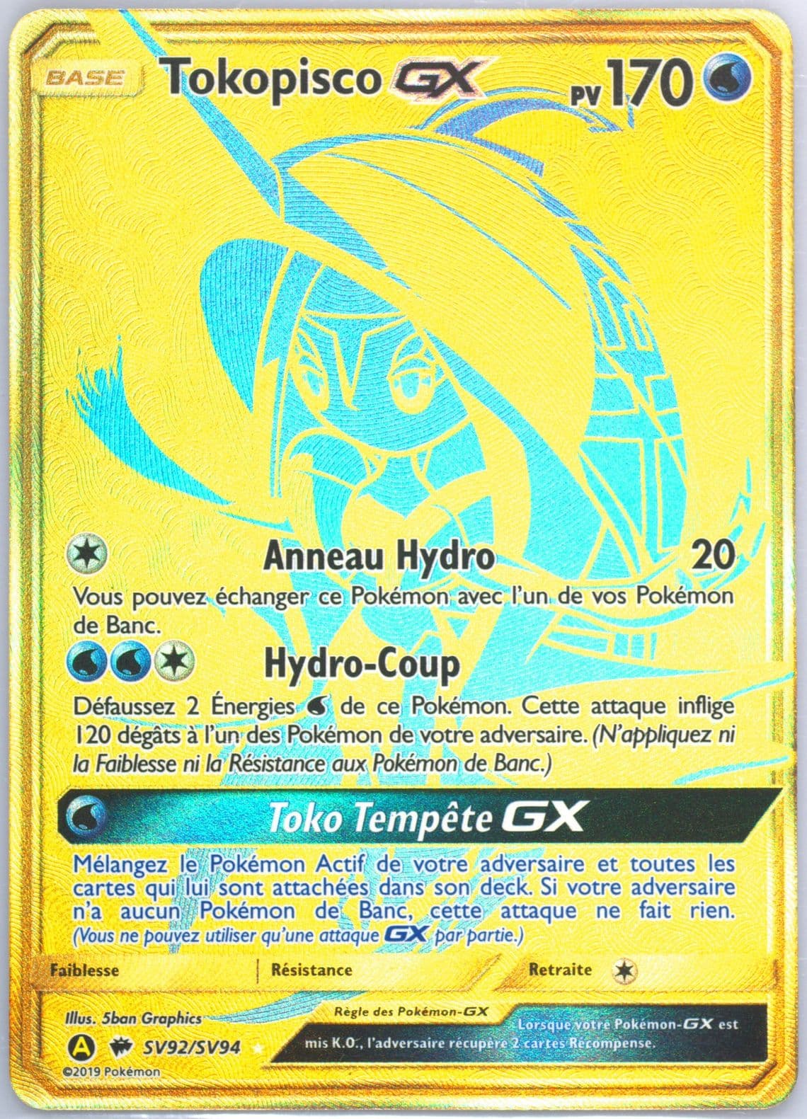 Full Art/Tokopisco GX French (SV92) 2019 Pokemon Sun & Moon Hidden Fates