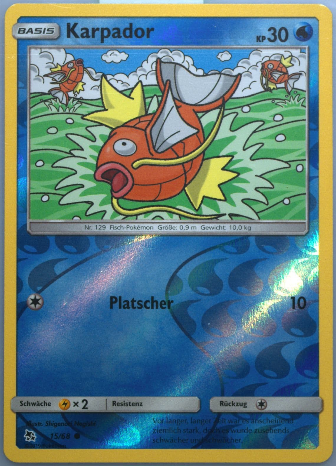 Karpador-Reverse Foil German (15) 2019 Pokemon Sun & Moon Hidden Fates