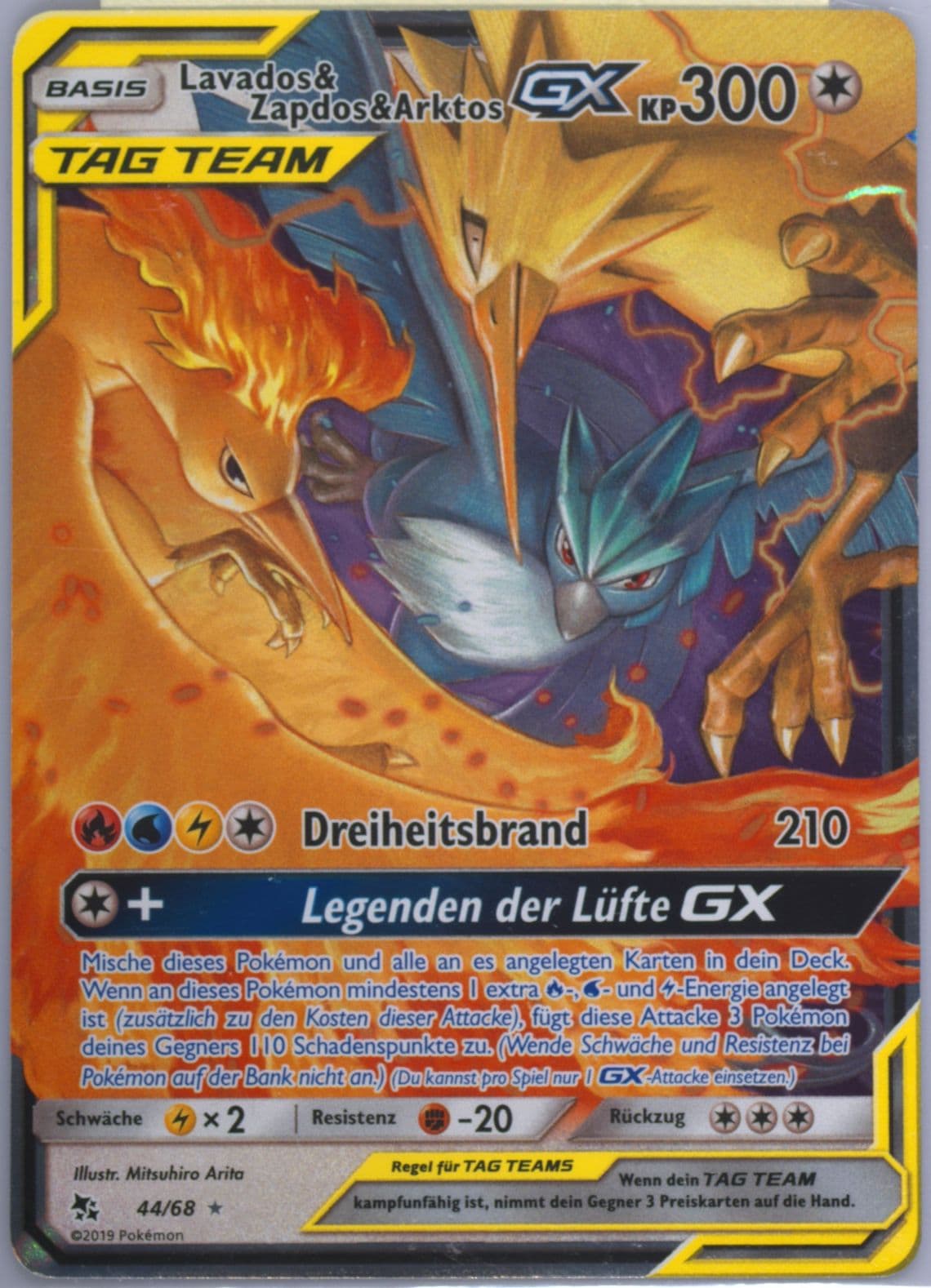 Lavados & Zapdos & Arktos GX German (44) 2019 Pokemon Sun & Moon Hidden Fates
