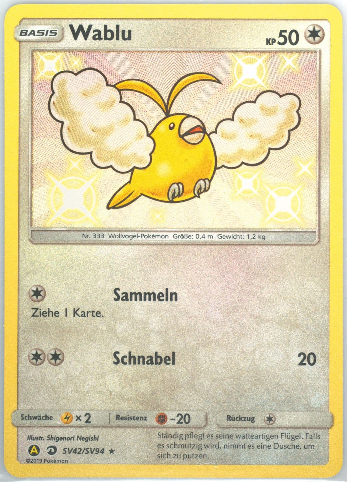 Wablu-Holo German (SV42) 2019 Pokemon Sun & Moon Hidden Fates