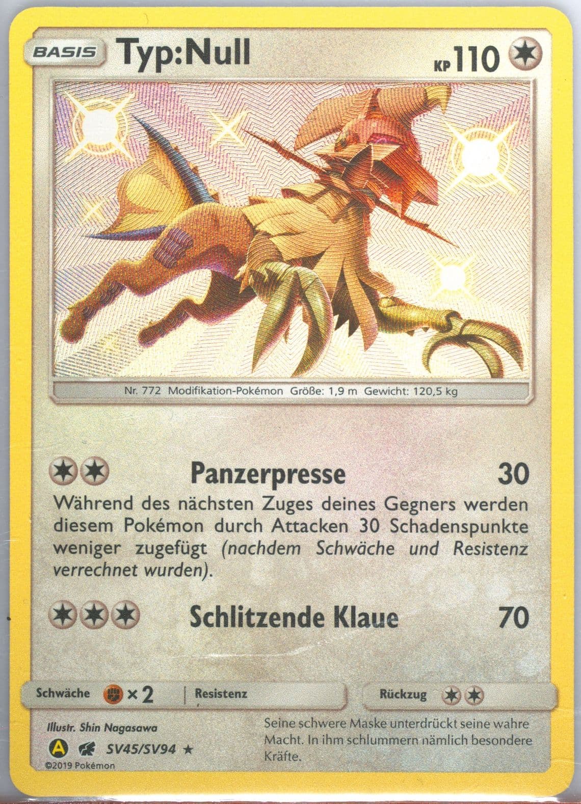 Typ:Null-Holo German (SV45) 2019 Pokemon Sun & Moon Hidden Fates