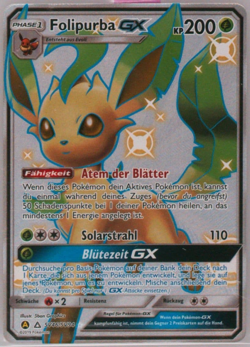 Full Art/Folipurba GX German (SV46) 2019 Pokemon Sun & Moon Hidden Fates