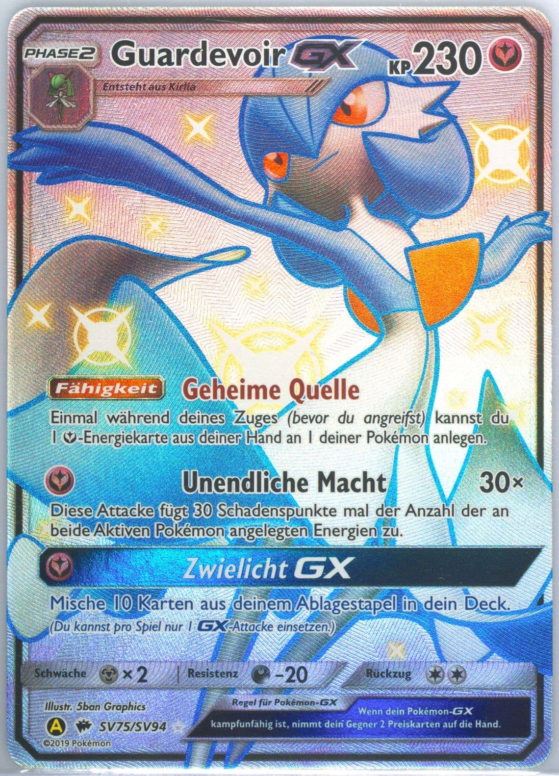 Full Art/Guardevoir GX German (SV75) 2019 Pokemon Sun & Moon Hidden Fates