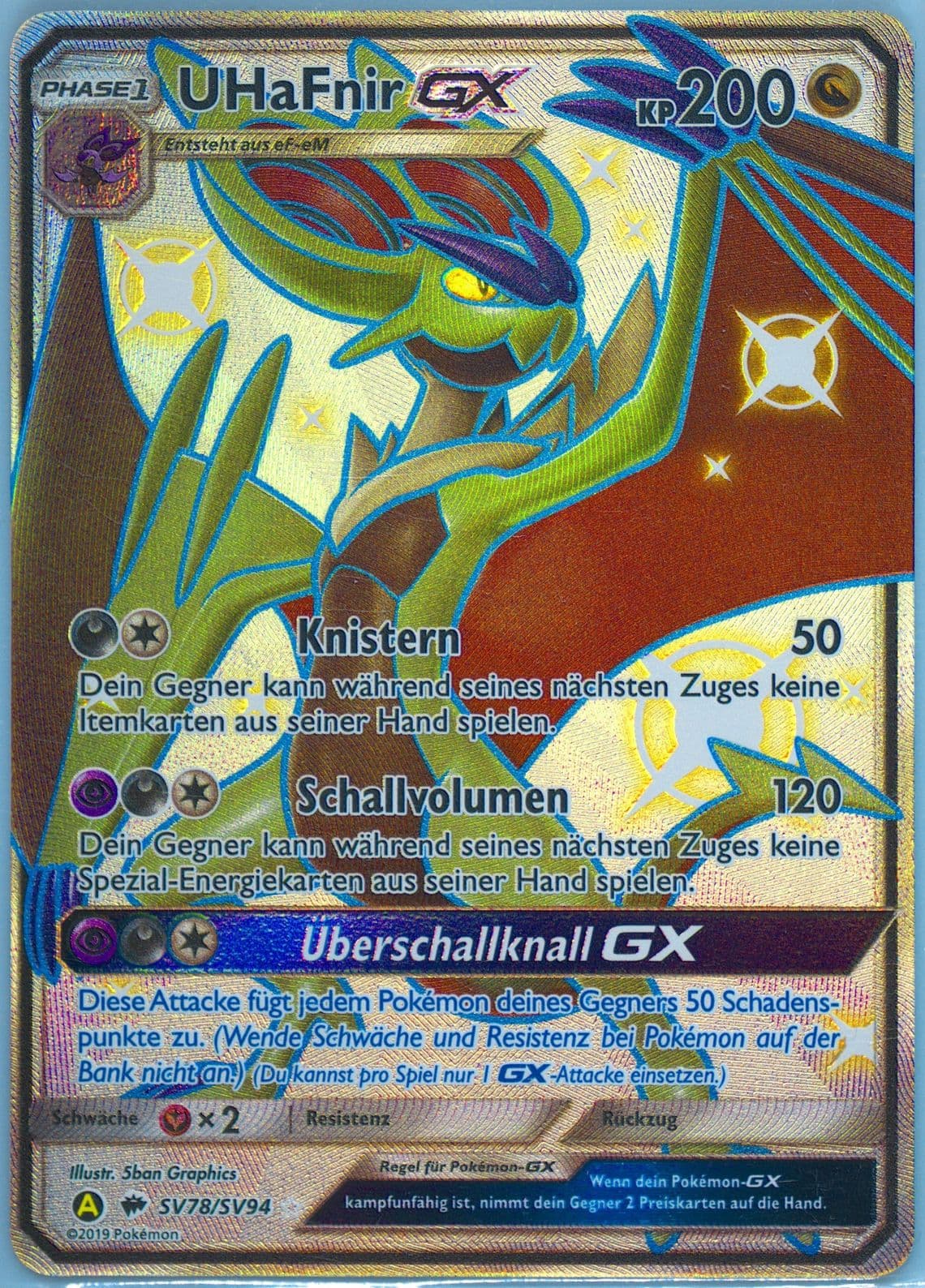 Full Art/Uhafnir GX German (SV78) 2019 Pokemon Sun & Moon Hidden Fates