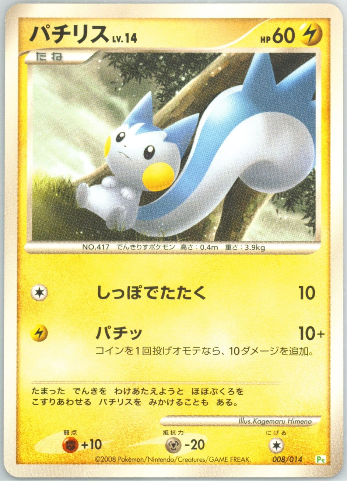 Pachirisu (008) 2008 Pokemon Japanese Turtwig Half Deck