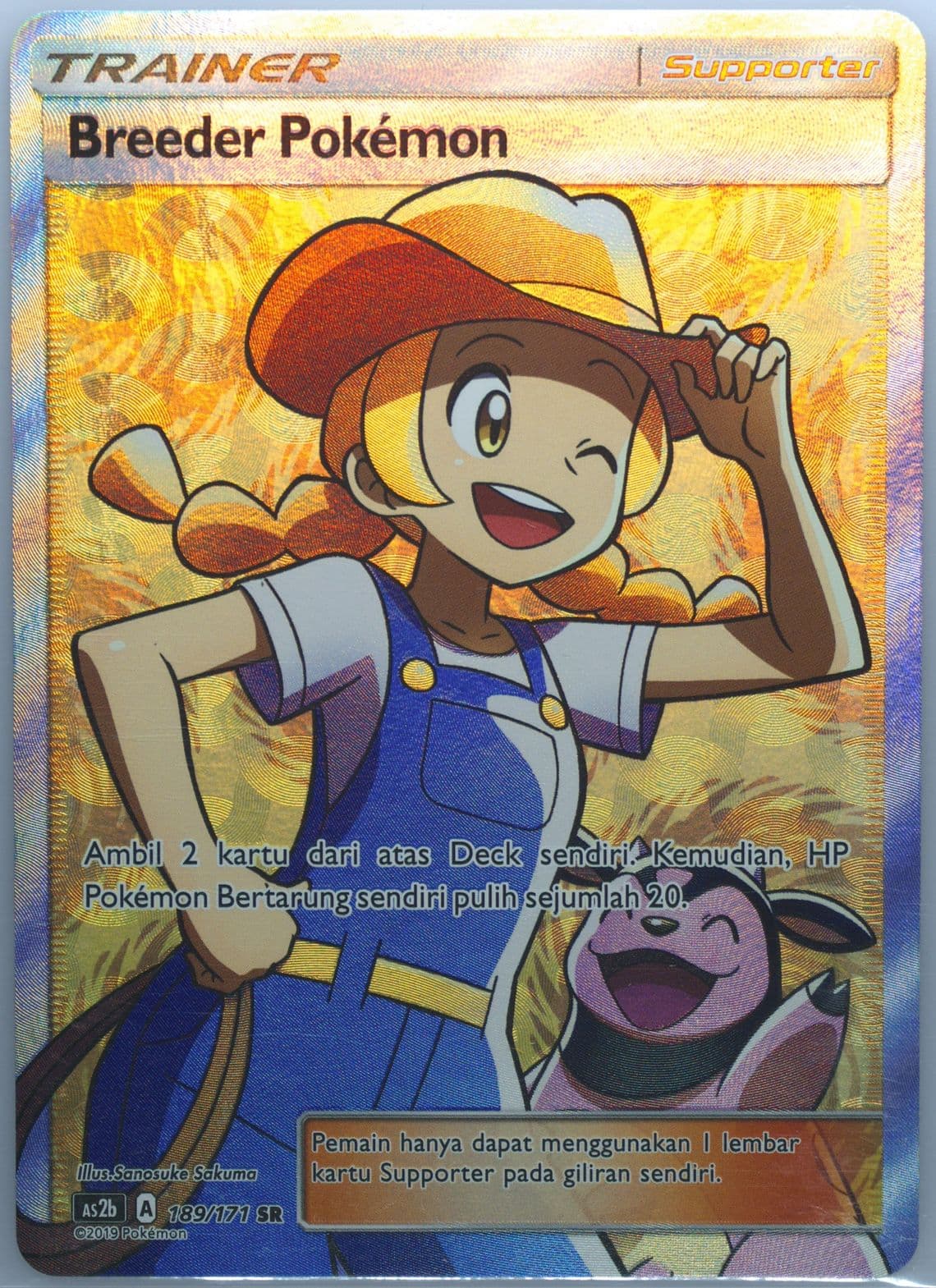 Full Art/Pokemon Breeder Set B (189) 2019 Pokemon Indonesian Sun & Moon Legends Awakened