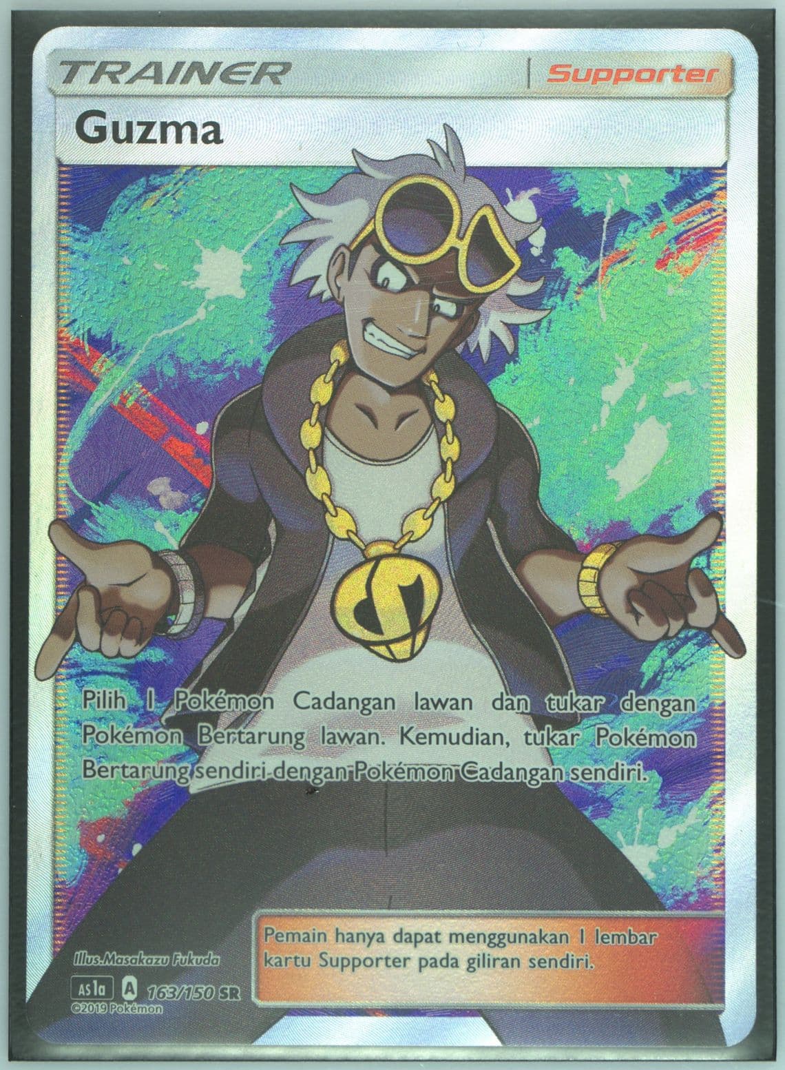 Full Art/Guzma Set A (163) 2019 Pokemon Indonesian Sun & Moon First Impact