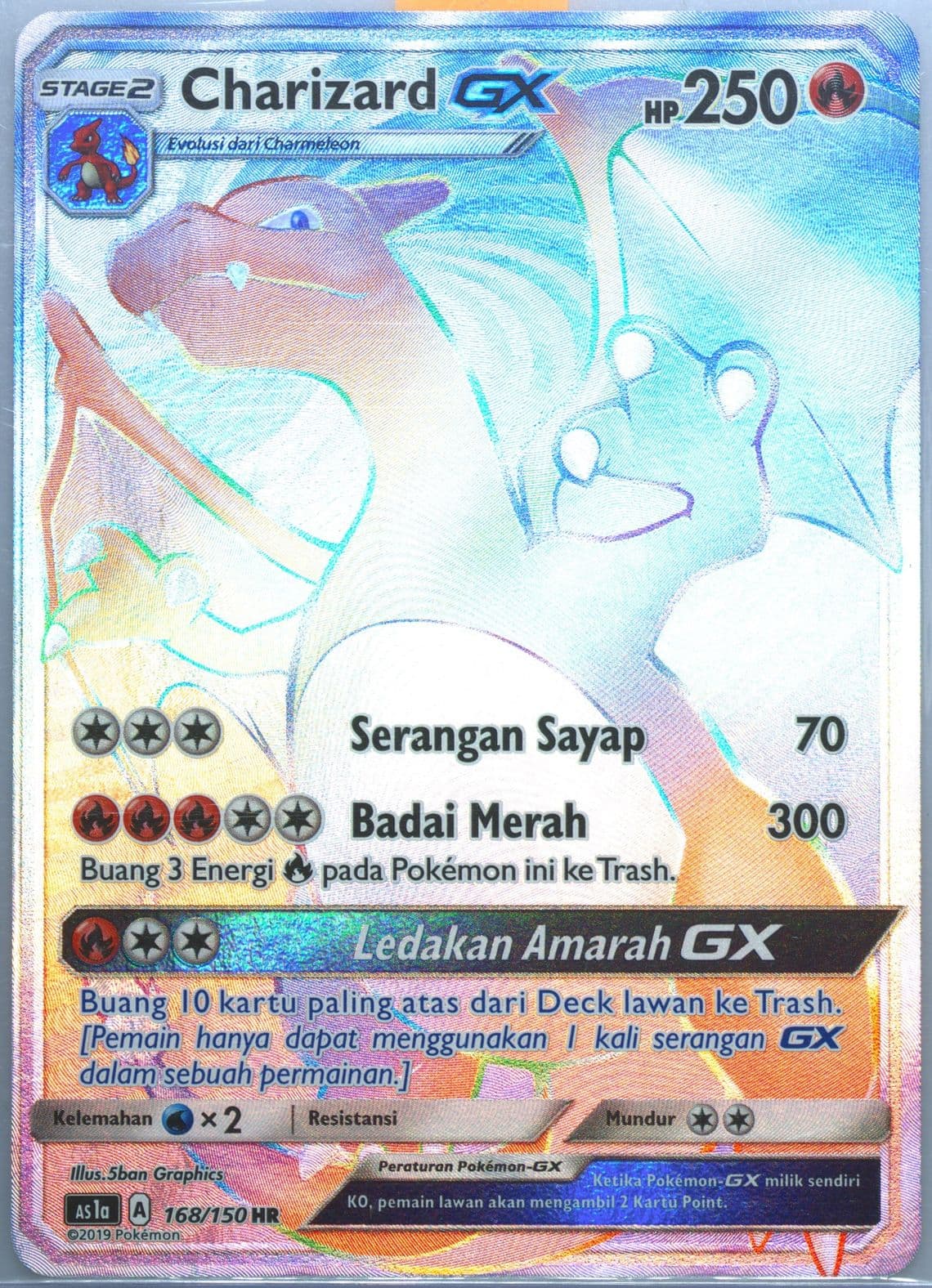 Full Art/Charizard GX-Hyper Set A (168) 2019 Pokemon Indonesian Sun & Moon First Impact