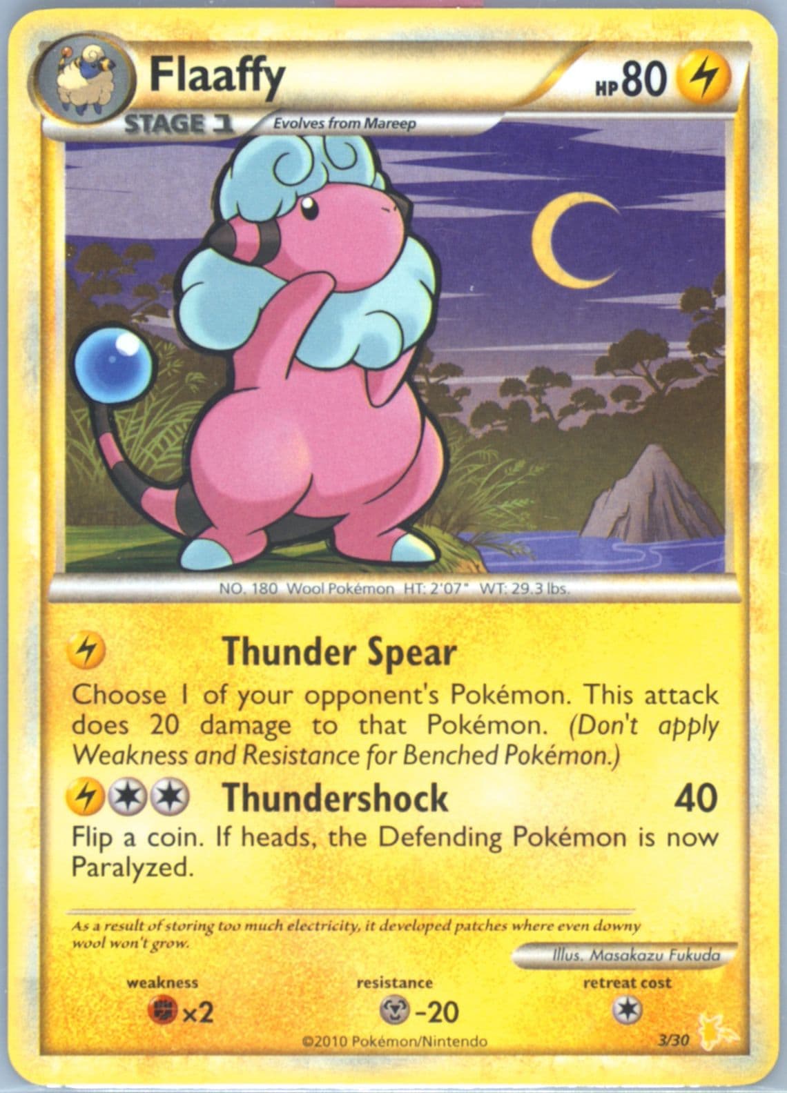 Flaaffy (3) 2010 Pokemon Heartgold & Soulsilver Raichu Deck