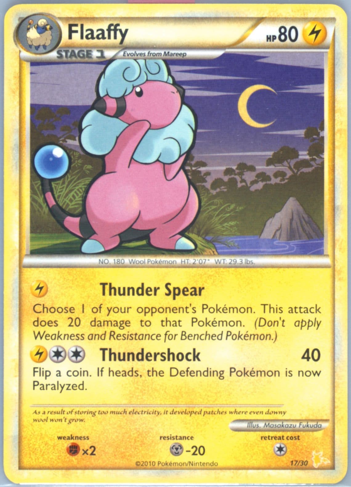 Flaaffy (17) 2010 Pokemon Heartgold & Soulsilver Raichu Deck