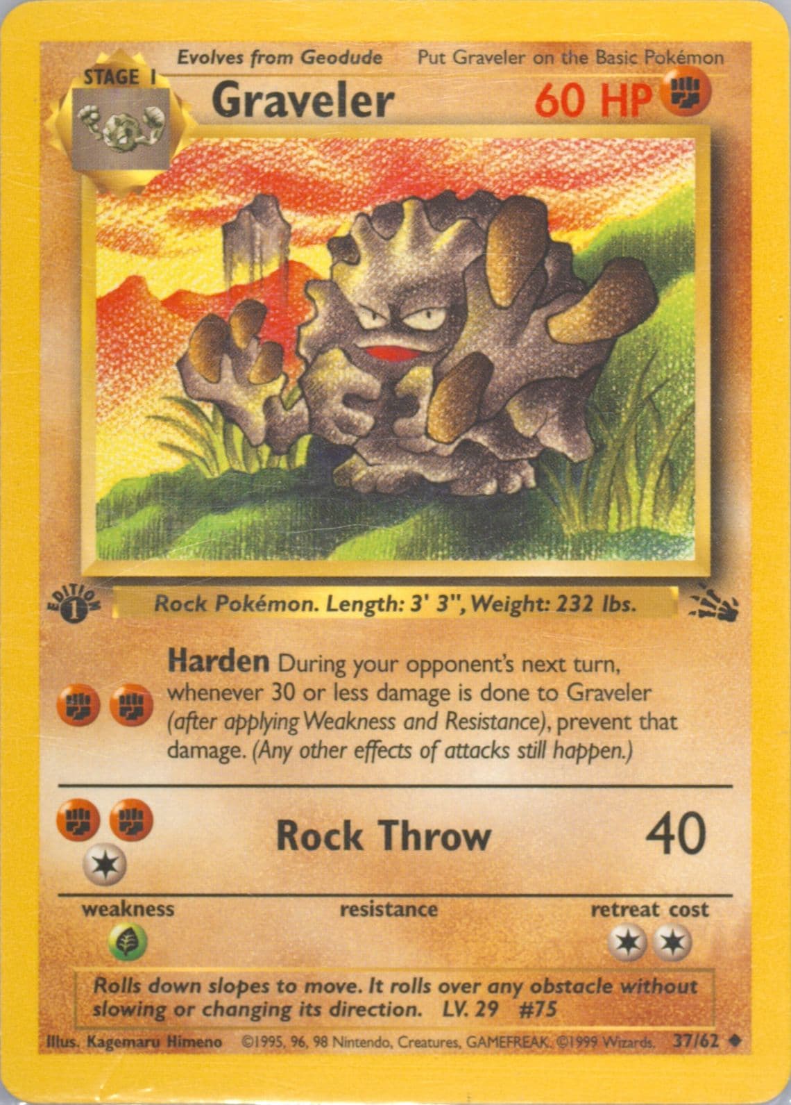Graveler 1st Edition (37) 1999 Pokemon Fossil