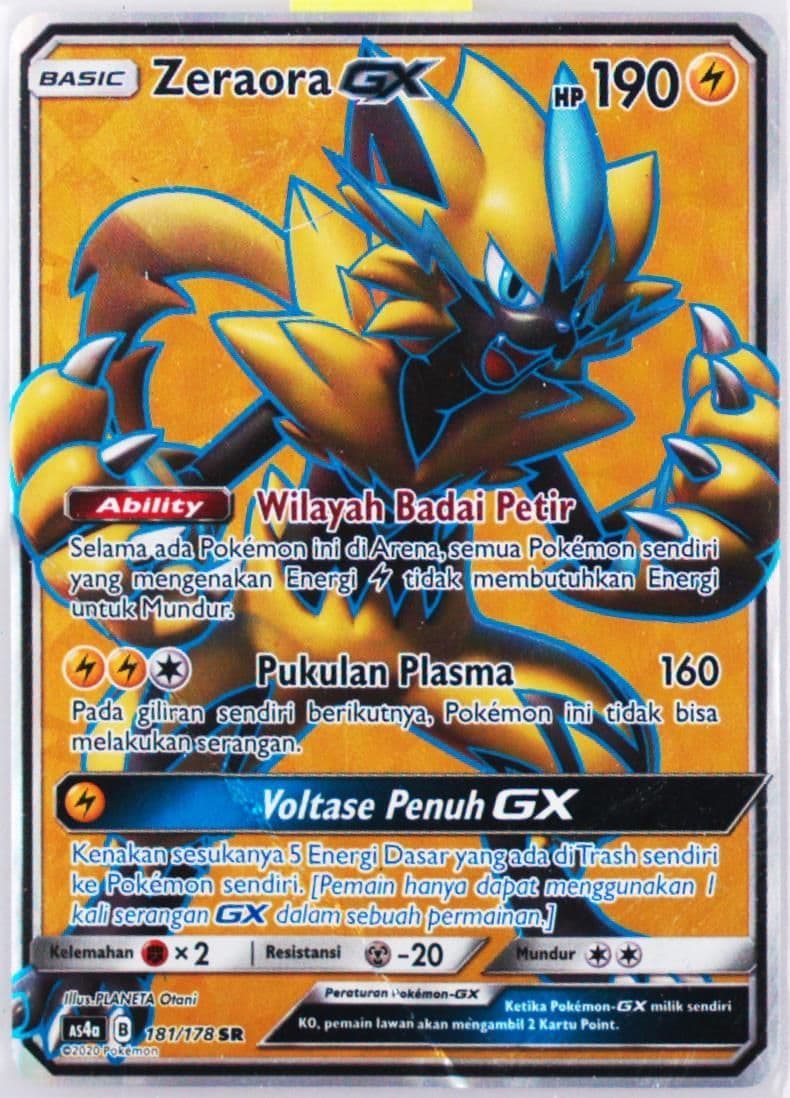 Full Art/Zeraora GX Set A (181) 2020 Pokemon Indonesian Sun & Moon Sky Ruler