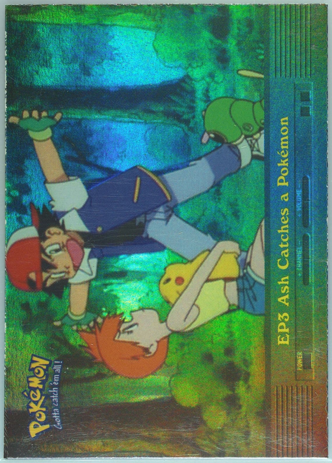 Ash Catches A Pokemon Rainbow Foil (EP3) 2000 Topps Pokemon TV Animation Series 2 Episode Cards