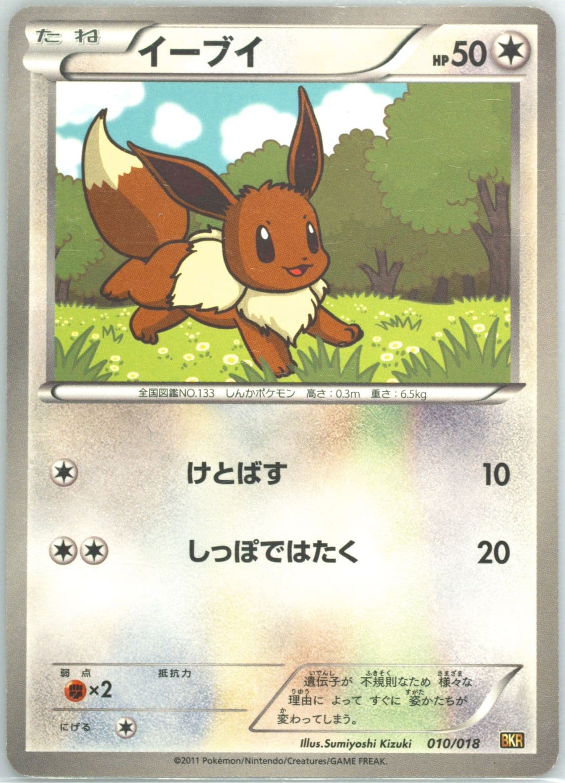 Eevee (010) 2011 Pokemon Japanese Reshiram EX Battle Strength Deck