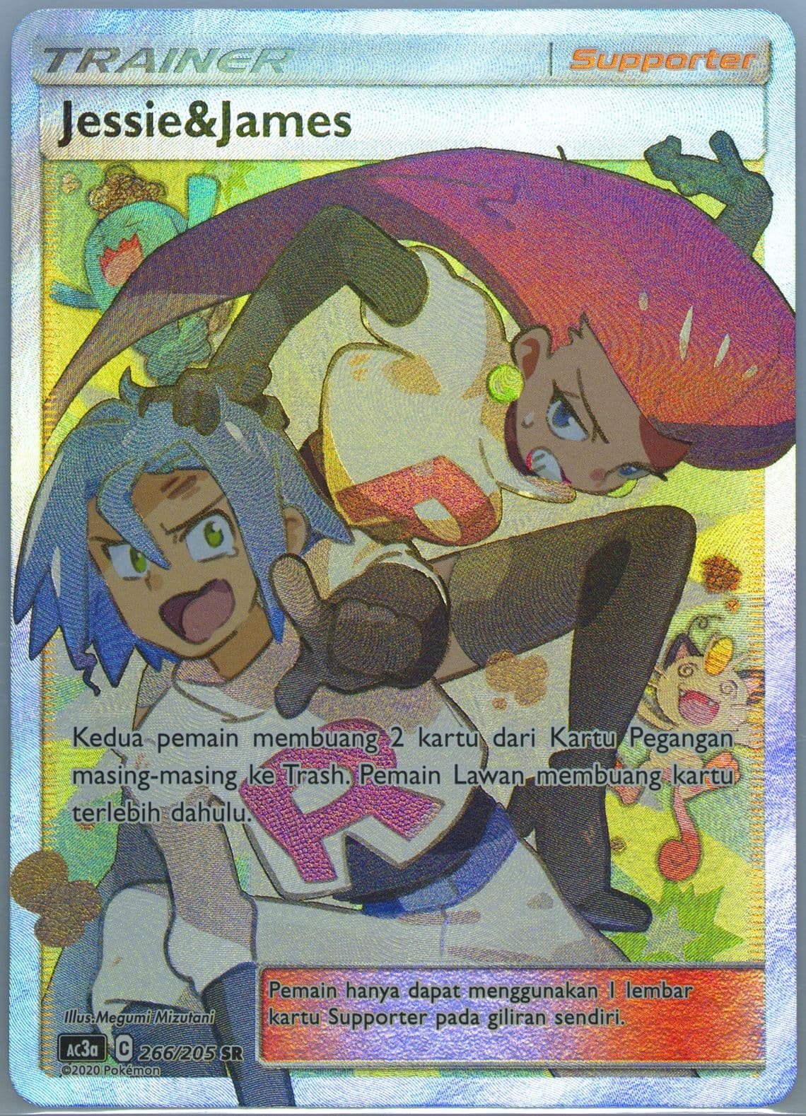 Full Art/Jessie & James Set A (266) 2020 Pokemon Indonesian Sun & Moon Tag Team Collection