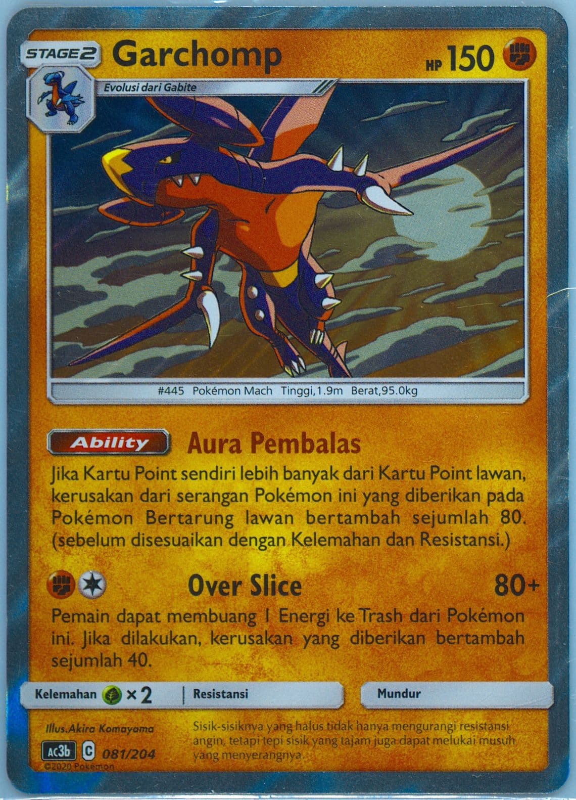 Garchomp Set B (081) 2020 Pokemon Indonesian Sun & Moon Tag Team Collection