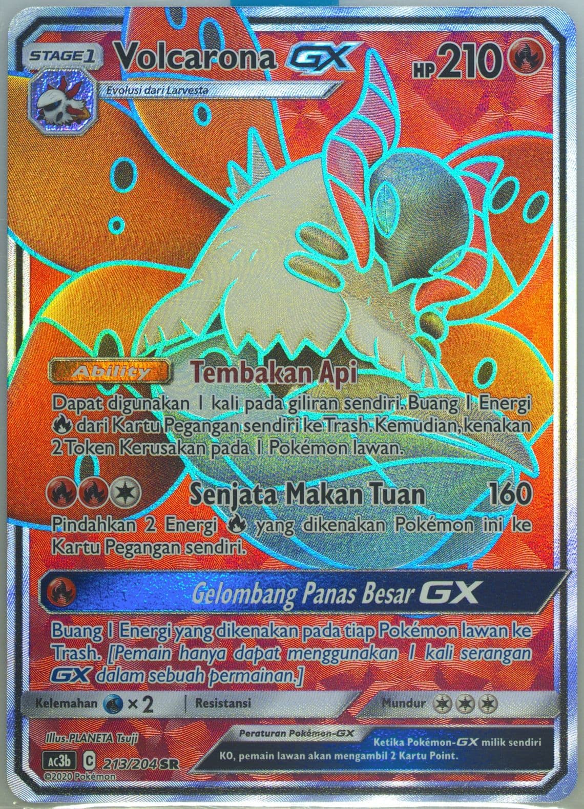 Full Art/Volcarona GX Set B (213) 2020 Pokemon Indonesian Sun & Moon Tag Team Collection
