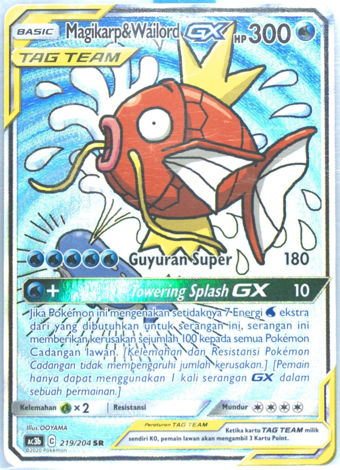Full Art/Magikarp & Wailord GX Set B (219) 2020 Pokemon Indonesian Sun & Moon Tag Team Collection