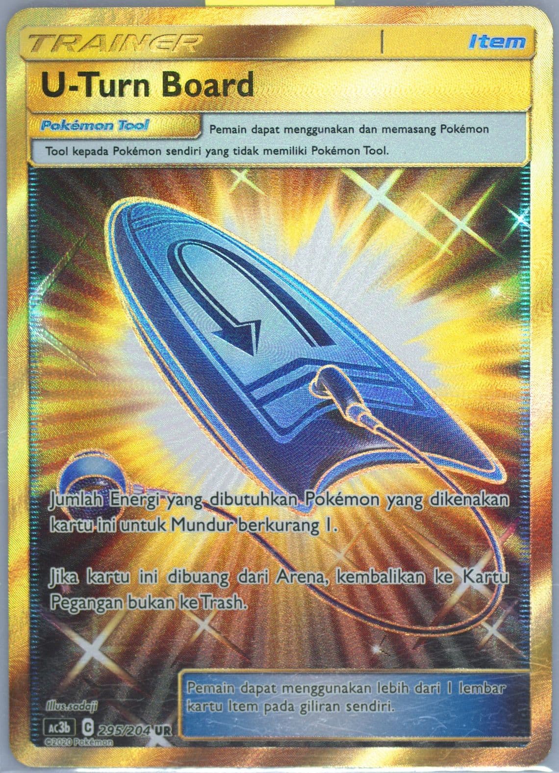 Full Art/U-Turn Board Set B (295) 2020 Pokemon Indonesian Sun & Moon Tag Team Collection