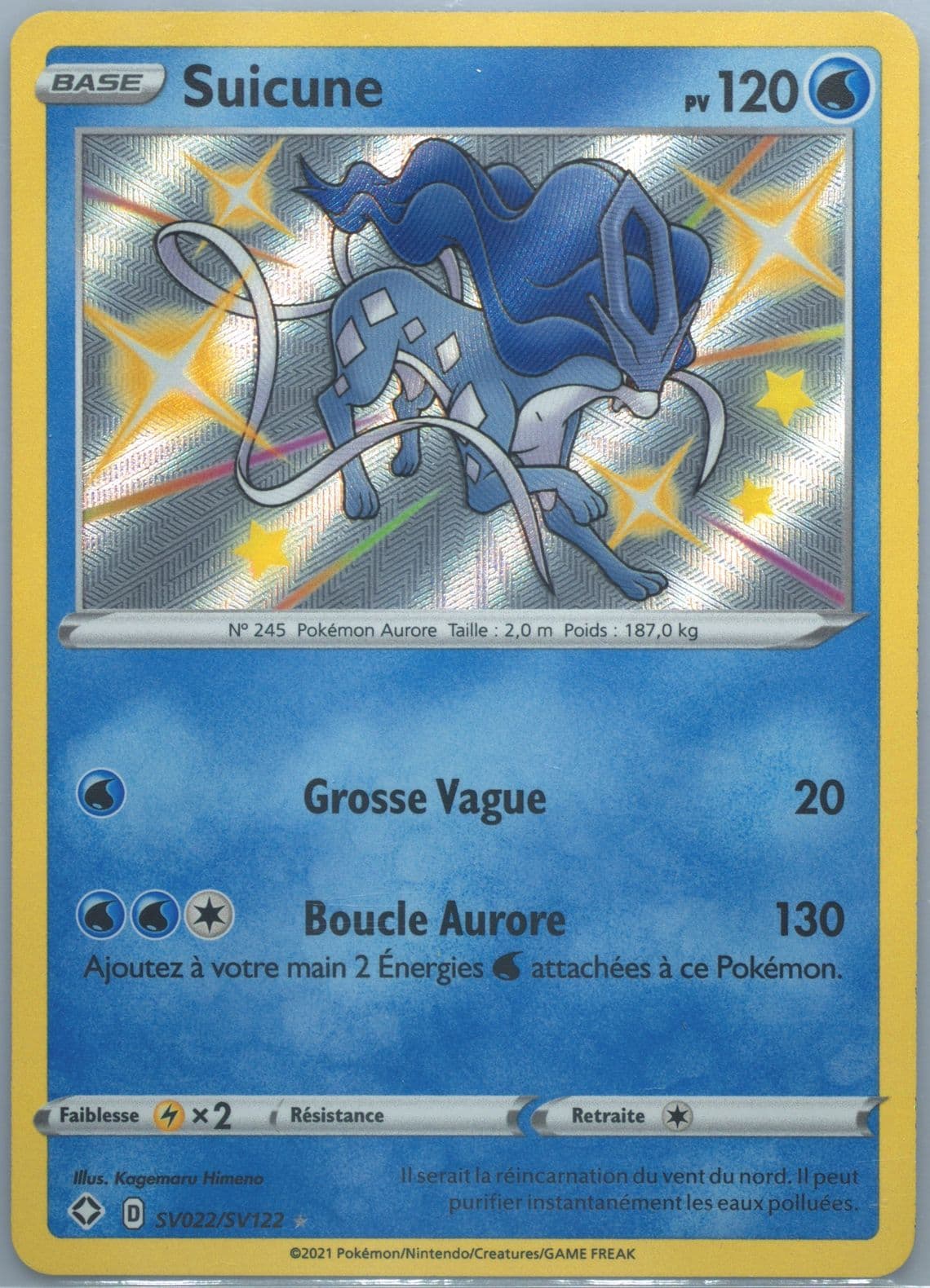 Suicune-Holo French (SV022) 2021 Pokemon Sword & Shield Shining Fates
