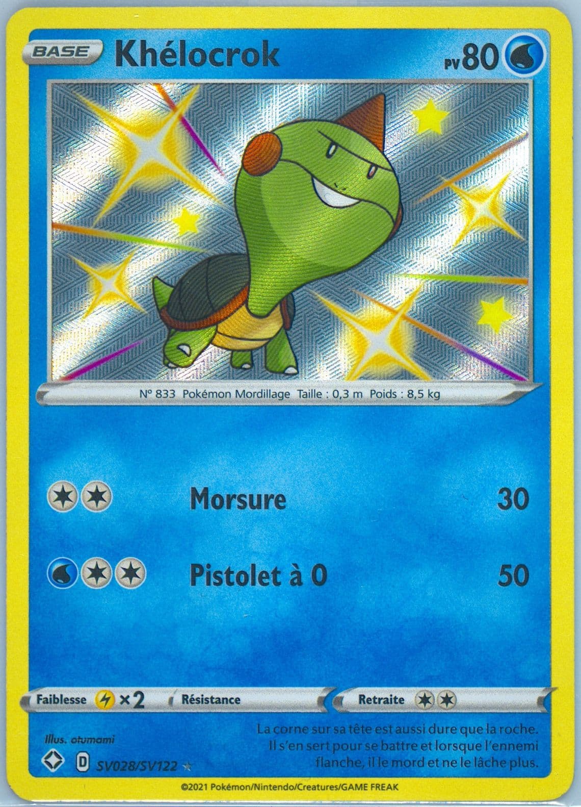 Khelocrok-Holo French (SV028) 2021 Pokemon Sword & Shield Shining Fates