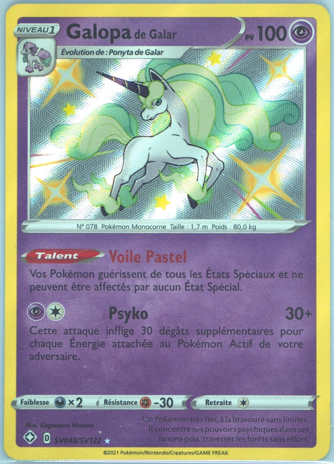 Galopa de Galar-Holo French (SV048) 2021 Pokemon Sword & Shield Shining Fates