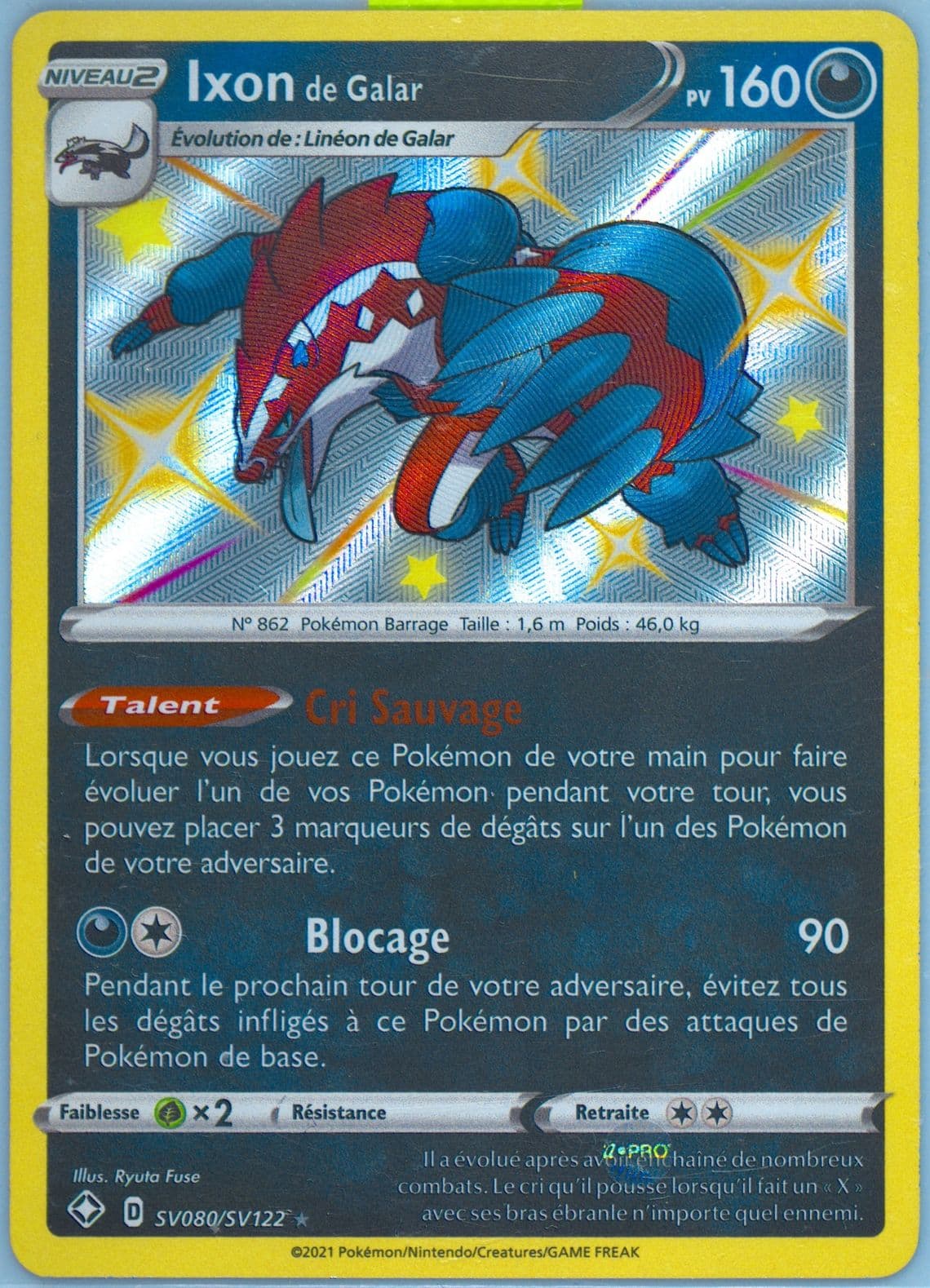 Ixon de Galar-Holo French (SV080) 2021 Pokemon Sword & Shield Shining Fates