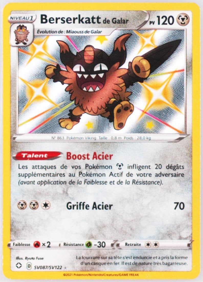 Berserkatt de Galar-Holo French (SV087) 2021 Pokemon Sword & Shield Shining Fates