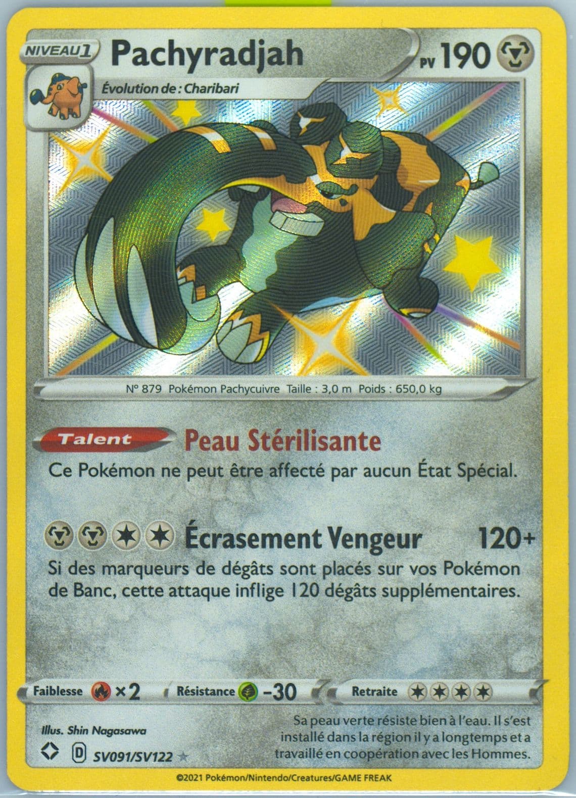 Pachyradjah-Holo French (SV091) 2021 Pokemon Sword & Shield Shining Fates